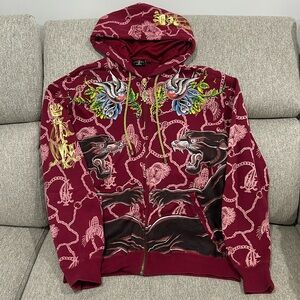 Christian Audigier Hoodie (Burgundy)